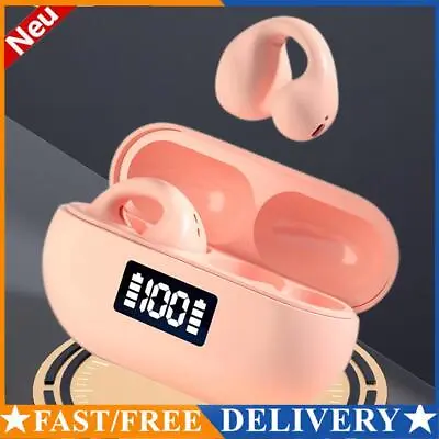 Kaufen T75 Ohrclip Ohrhörer Digital Display Bluetooth-kompatibel 5.3 Kopfhörer (Pink) • 10.96€