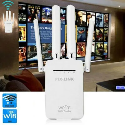 Kaufen WPS Wireless WiFi WLAN Repeater 300Mbps Verstärker Extender Router Mit 4 Antenne • 19.58€