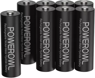 Kaufen Powerowl AA Batterien Wiederaufladbar 8er-Pack Hohe Kapazität 2800mAh 1200 Zyklen 1,2 V • 21.69€