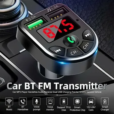 Kaufen Bluetooth FM Transmitter Auto Kfz Radio Adapter Mit Dual USB Ladegerät Für Handy • 10.54€
