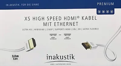 Kaufen Inakustik XS High Speed HDMI Kabel 3,0m Mit Ethernet HDMI 2.0b, UVP 73,- € • 43.99€