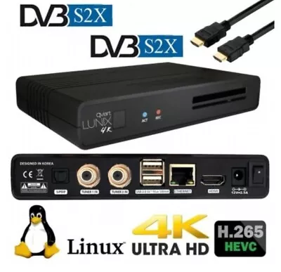 Kaufen Qviart Lunix 4K Twin E2 Linux Receiver Mit 2x DVB-S2X Multistream Tuner, CI,IPTV • 29€