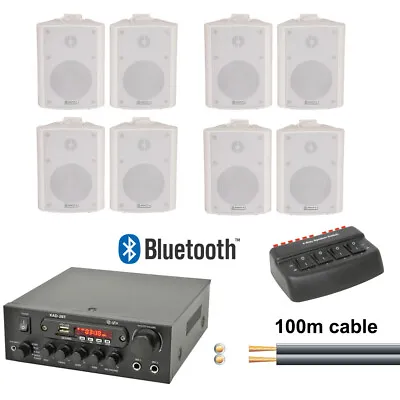 Kaufen Verstärker 8 Wand Lautsprecher System Kit 1 2 4 Zonen Café Restaurant Shop Bluetooth • 67.88€