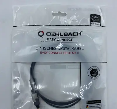 Kaufen OEHLBACH Easy Connect Opto Optisches Digitalkabel Toslink-Stecker 1,50m Schwarz • 9.99€