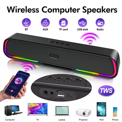 Kaufen TV Speaker – Kompakte Soundbar Mit Bluetooth-Verbindung, Black ,RGB-Lichteffekte • 20.99€