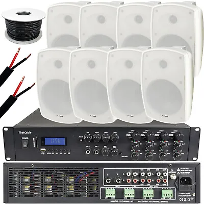 Kaufen 1600W LAUT Outdoor Bluetooth System 8x Weiß Lautsprecher Wetterfest Musik Player • 1,017.46€