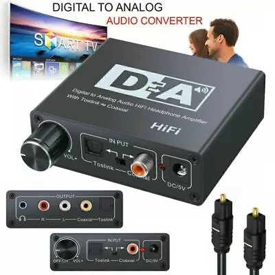 Kaufen Digital Zu Analog Audio Konverter Wandler Optisch Toslink Koaxial Auf RCA C S4X6 • 17.01€