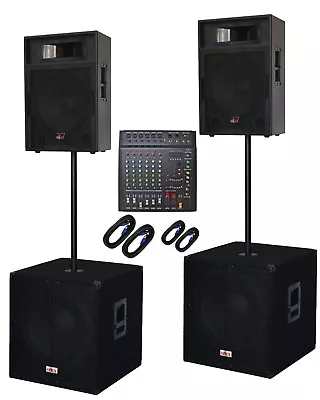 Kaufen 6000 Watt 46cm/18  SubWOOFER Powermixer 6-Kanal MUSIKER DJ PA KOMPLETTANLAGE 8   • 1,199€
