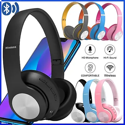 Kaufen Kabellose Bluetooth Over Ear Kopfhörer Stereo Rauschunterdrückung Für Alle Geräte UK • 17.28€