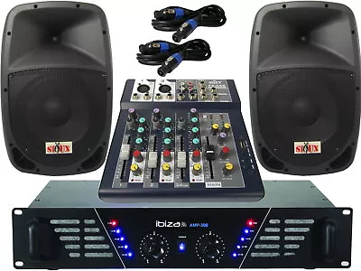 Kaufen Das PA-SET 24 Verstärker Pa Anlage DJ 2 Wege 25 Cm Boxen USB Musiker Mischpult • 459€