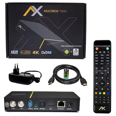 Kaufen AX Multibox Twin 4K Sat Receiver Mit 2x DVB-S2x WiFi WLAN 2160p H.265 Linux E2 + • 114.90€