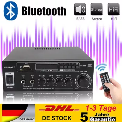 Kaufen 2000W Bluetooth Verstärker Vollverstärker HiFi Stereo Amplifier Digital FM Ne • 32.99€