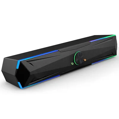 Kaufen Bluetooth Lautsprecher RGB Stereo Soundbox Computer USB Soundbar AUX Für Desktop • 25.59€