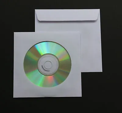 Kaufen 5000 St Deluxe Papier CD/DVD/Blu-ray Hüllen Mit Fenster Und Klappe 90 Gr Papier • 100.95€
