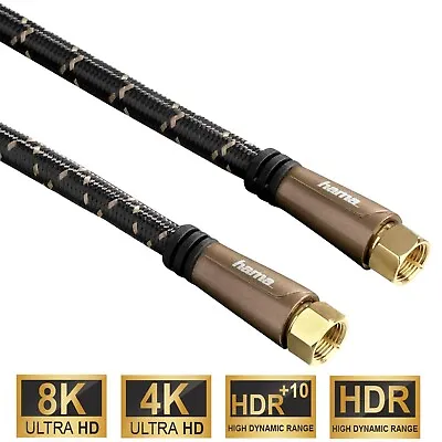 Kaufen Hama 5m Sat-Kabel 120dB 8K 4K HD TV Antennen-Kabel F-Stecker Sat-Receiver DVB-S2 • 8.72€