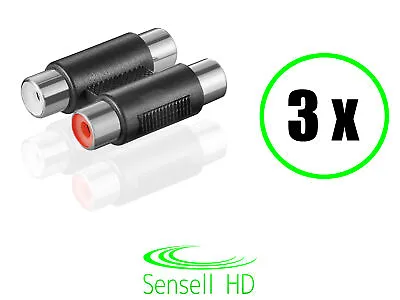 Kaufen Sensell 3 Audio Stereo Adapter 2x Cinch 2x RCA Buchse Chinch Verbinder Kupplung • 3.68€