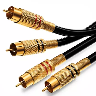 Kaufen DeleyCON 2,5m Cinch Kabel Vollmetall Vergoldet Audio HiFi Stereo Kabel RCA Koax • 7.85€