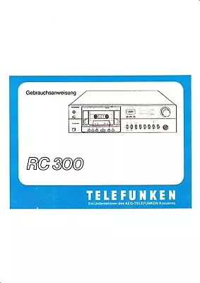 Kaufen Bedienungsanleitung-Operating Instructions Für Telefunken RC 300  • 9€