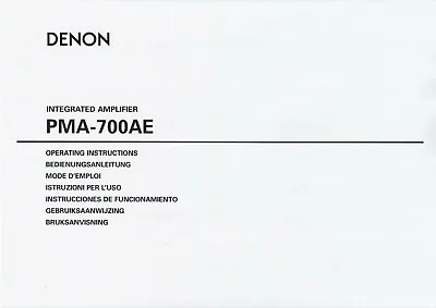 Kaufen Bedienungsanleitung-Operating Instructions Für Denon PMA-700 AE  • 12.50€