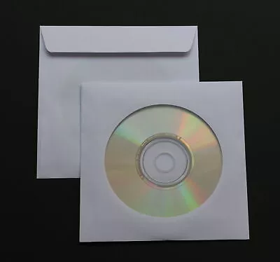 Kaufen 300 St. Premium Papier CD Blu-ray DVD Hüllen 125x125 + Fenster + Lasche 90 Gr. • 13.99€