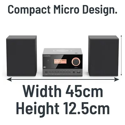 Kaufen Oakcastle HiFi200 Micro HiFi- CD Musik Stereosystem Schwarz NEU • 115€