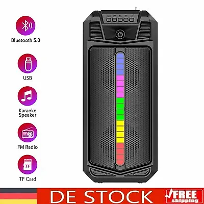 Kaufen Tragbarer Bluetoot 5.0 Lautsprecher Subwoofer Musikbox LED Mit Mikrofon Stereo • 21.99€