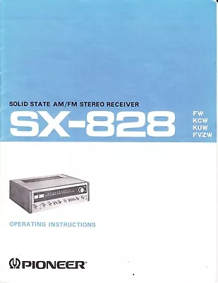 Kaufen Bedienungsanleitung-Operating Instructions Für Pioneer SX-828  • 8.50€