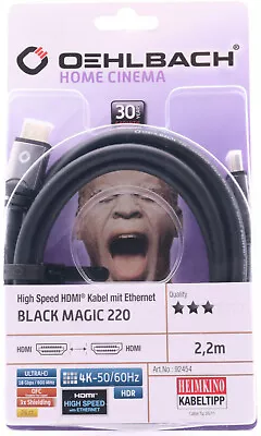 Kaufen Oehlbach Black Magic 220 High Speed HDMI Kabel 2,2m Ethernet ULTRA HD 4K 260 • 38.95€