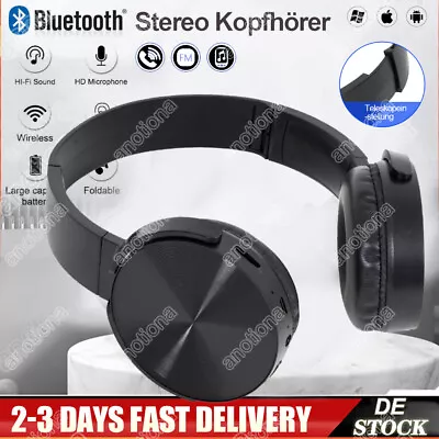 Kaufen On Ear Kopfhörer Bluetooth Kabellos Stereo Bass Kopfhorer Kabellos Faltbare DE • 12.90€
