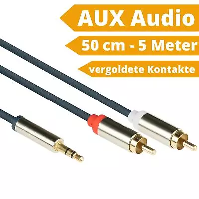 Kaufen AUX Kabel 3,5mm Klinken Kabel Stereo Auf 2* Chinch RCA Für Händy Laptop PC Auto • 7.97€