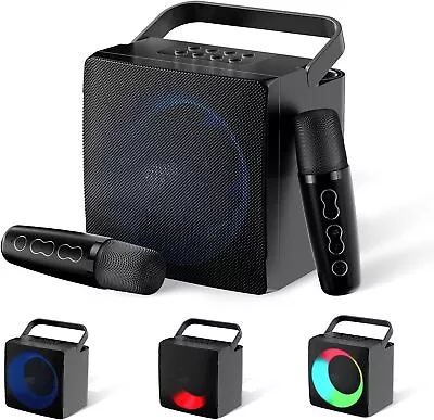 Kaufen Mini Karaoke Anlage Maschine Mikrofon MP3 USB Bluetooth Boxen Lautsprecher Party • 35.99€