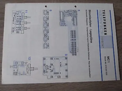 Kaufen Telefunken MC1 Cassettedeck Cassette Tape Recorder Original Schematics • 5.99€