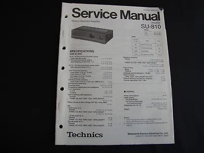 Kaufen Original Service Manual Technics Amplifier  SU-810 • 11.90€