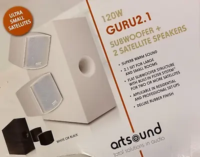Kaufen ARTSOUND GURU2.1 Speakerset 2.1 Weiss + 1 2er Set Speaker Weiss Gratis • 220€