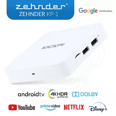 Kaufen Android  Zehnder KP-1 BOX HD UHD 11 WIFI Streaming Chromecast Netflix 4K • 89.90€