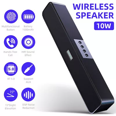 Kaufen Soundbar Wireless 2 Lautsprechersystem Bluetooth Surround TV Heimkino 1500mAh • 20.79€