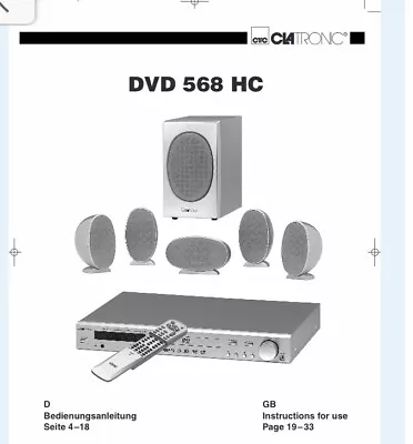 Kaufen Clatronic Heimkino DVD-Player 568 Musikanlage Soundsystem • 19€