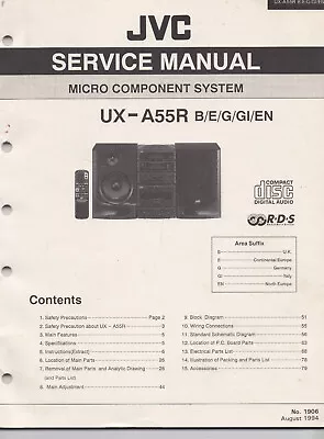 Kaufen Original Service Manual JVC UX-A55R Micro Component System 1994 • 4.99€