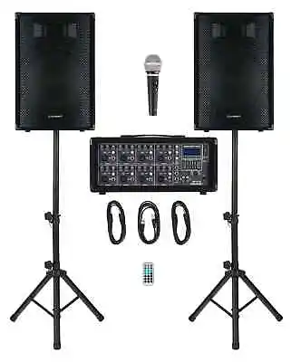 Kaufen B-WARE DJ PA Anlage Gesangsanlage 8-Kanal Powermixer Bluetooth MP3 USB SD 150W • 320€