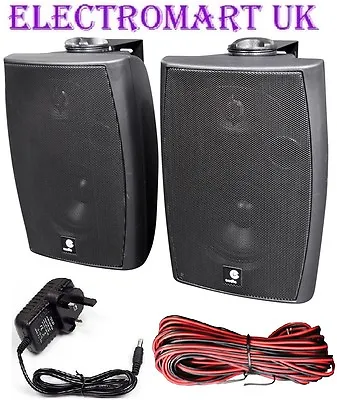 Kaufen 120w Paar Stereo Aktive Wandhalterung Bluetooth Lautsprecher Auxeingang Schwarz • 75.38€
