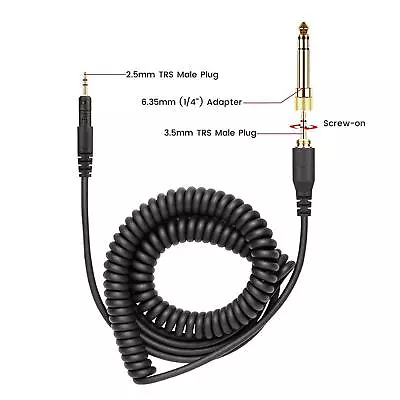Kaufen Gewendeltes AUX-Kabel Ersatz-Audiokabel Für Audio Technica M40x M50x M30x • 11.28€