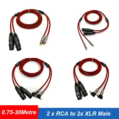 Kaufen 2x Chinch Winkel RCA Auf 2x XLR Male Männlich Kabel Mixer Endstufe 0.75-30Metres • 63.07€