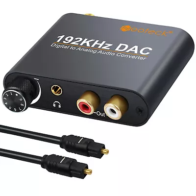 Kaufen 192kHz DAC Digital Konverter Koaxial Toslink Zu RCA Analog Audio Wandler+Kabel • 18.99€