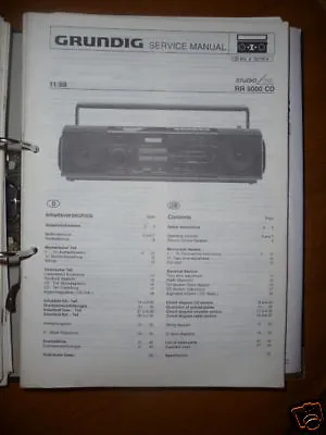 Kaufen Service-Manual Grundig RR 9000 CD  HiFi-System,ORIGINAL • 7.80€