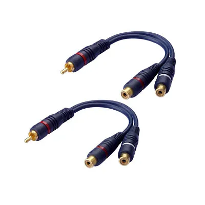 Kaufen 2 Stück Y Adapter Cinch Kabel  2 X Buchse Auf Stecker Subwooferkabel Car Hi Fi • 6.50€