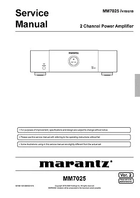 Kaufen Service Manual-Anleitung Für Marantz MM 7025  • 13€