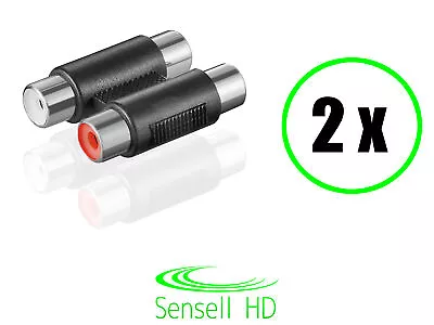 Kaufen Sensell 2 Audio Stereo Adapter 2x Cinch 2x RCA Buchse Chinch Verbinder Kupplung • 3.48€