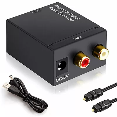 Kaufen Digital Analog Audio Konverter Optischer Koaxial Toslink Adapter RCA Klinke L/R • 9.47€