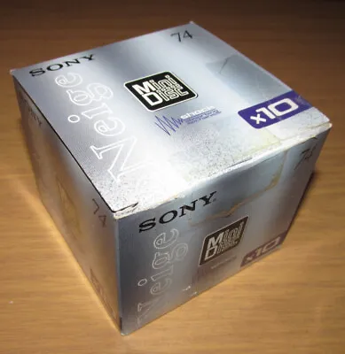 Kaufen 10 Sony Minidisc 74 Karton, Neige, 8 OVP, 2 Geöffnet • 80€