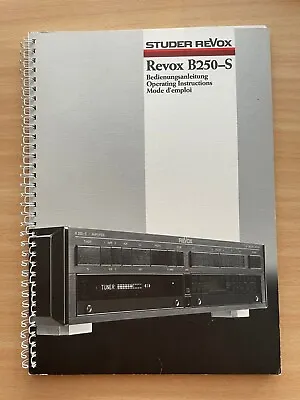 Kaufen Original STUDER REVOX B250-S Anleitung User Manual (from Collection)  NEU / NEW! • 39€